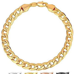 18K Real Gold Plated Curb/Cuban Link Bracelet 8''' 6MM