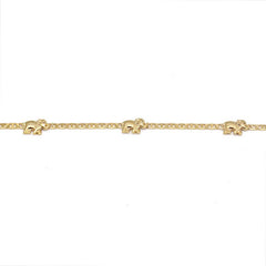 18K Gold Plated Flat Marina Elephant Anklet For Women