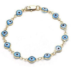 Evil Eye 18k Gold Plated Anklet 6''