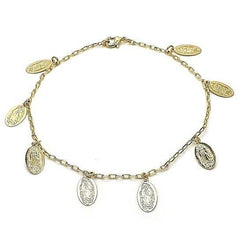 14K Solid Gold Plated Guadalupe Anklet