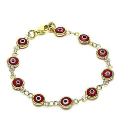 Evil Eye 18k Gold Plated Anklet 6''