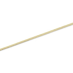 10K Yellow Gold 2.5MM Solid Curb Cuban Link Chain Anklet