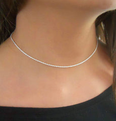 Pure .925 Sterling Silver Rope Chain 2.2MM Choker Stacking Necklace - 5 Lengths