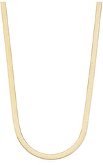 Solid Sterling Silver Yellow Gold Flashed Herringbone Necklace - 3 Lengths