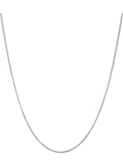 Solid Sterling Silver Thin Box Chain Pendant Necklace - 5 Lengths