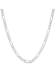 Solid Sterling Silver Thick 4MM Figaro Link Chain Unisex