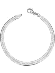 Italian Sterling Silver Flat Snake Link Bracelet - 2 Options