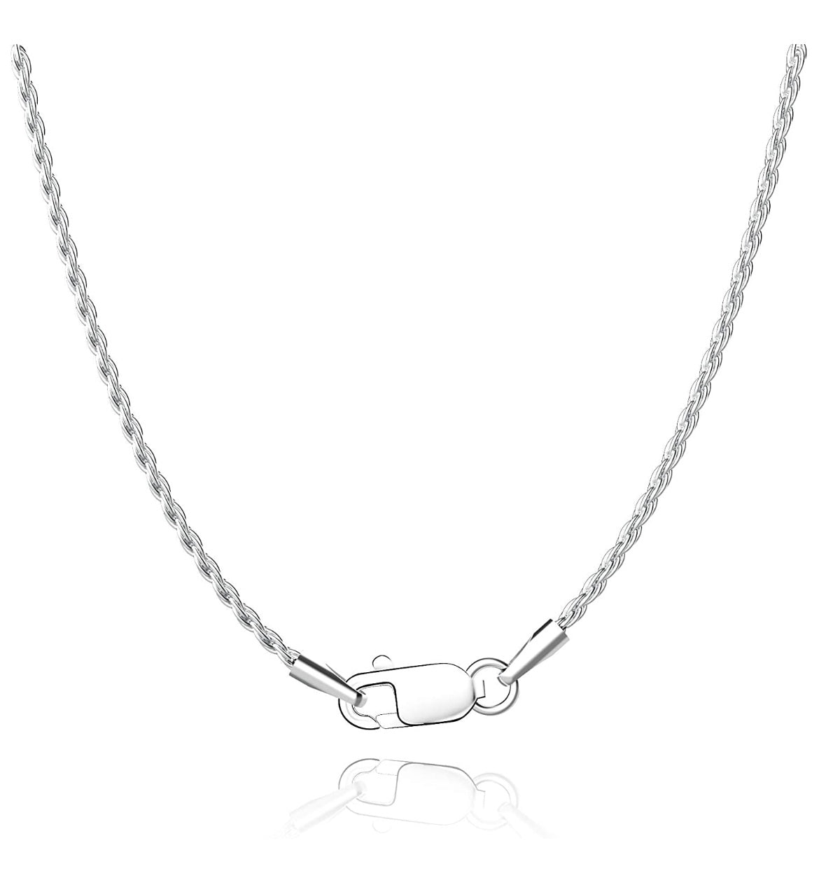 Pure .925 Sterling Silver Rope Chain 2.2MM Choker Stacking Necklace - 5 Lengths