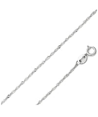 Sterling Silver 2MM Diamond Cut Singapore Link Chain Necklace - 5 Lengths