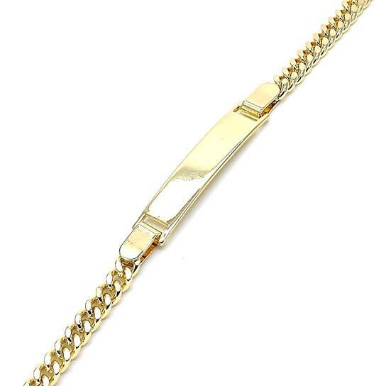 18K Yellow Gold Plated Miami Cuban ID Bracelet 6''