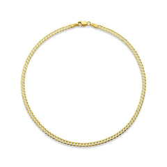 10K Yellow Gold 2.5MM Solid Curb Cuban Link Chain Anklet