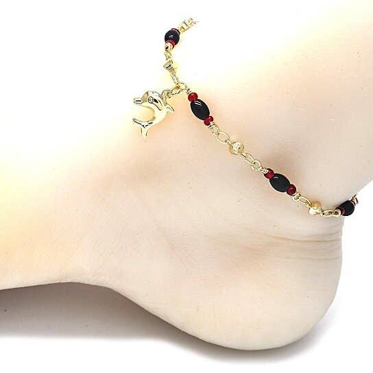 14k gold Plated Dolphin Anklet Bracelet 10''