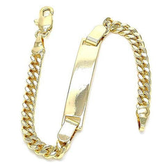 18K Yellow Gold Plated Miami Cuban ID Bracelet 6''