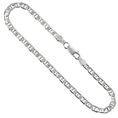 925 Silver Anklet Anchor Chain Flat Mariner 3.7 mm