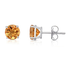 Sterling Silver Citrine Gemstone Studs - 2 Styles