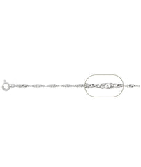 Sterling Silver 2MM Diamond Cut Singapore Link Chain Necklace - 5 Lengths